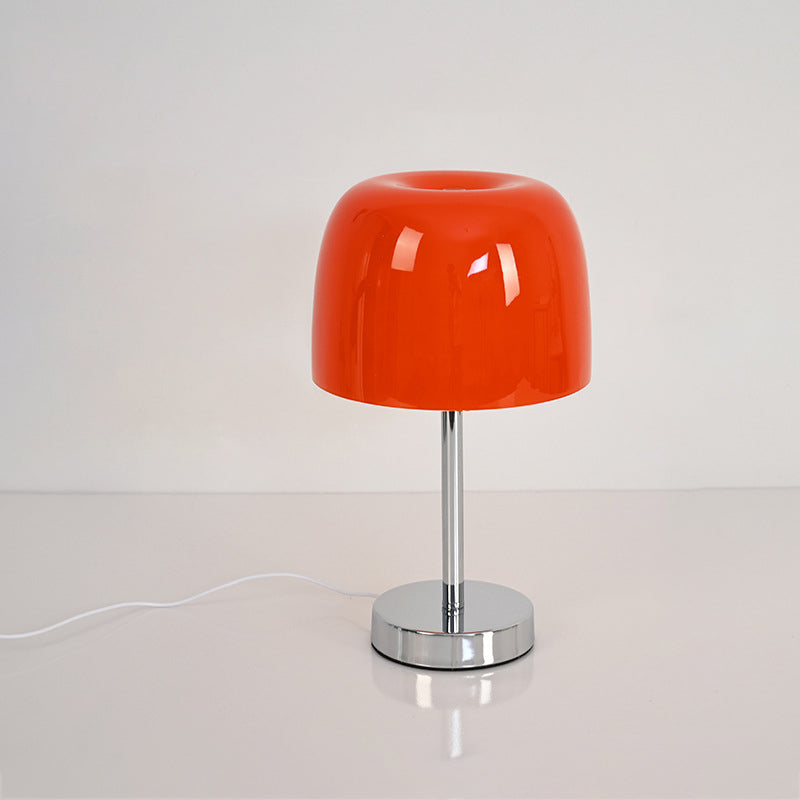 Modern Minimalist Mushroom LED Table Lamp - Cylinder Glass & Iron Design for Bedroom