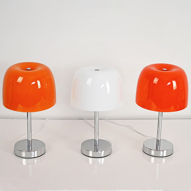 Modern Minimalist Mushroom LED Table Lamp - Cylinder Glass & Iron Design for Bedroom