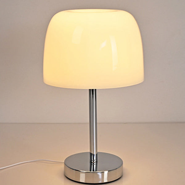 Modern Minimalist Mushroom LED Table Lamp - Cylinder Glass & Iron Design for Bedroom
