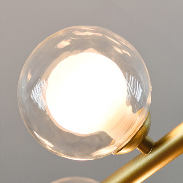 Modern Minimalist Round Ball Wave Chandelier - 3/7 Light Iron & Glass Island Light for Dining Room