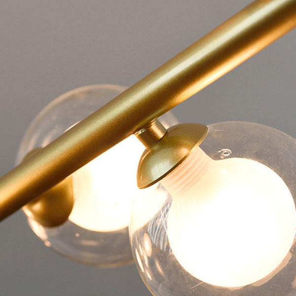 Modern Minimalist Round Ball Wave Chandelier - 3/7 Light Iron & Glass Island Light for Dining Room