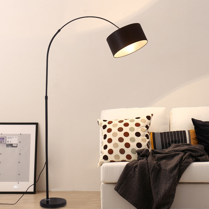 Modern Minimalist Cylindrical Iron Floor Lamp - 1-Light for Bedroom