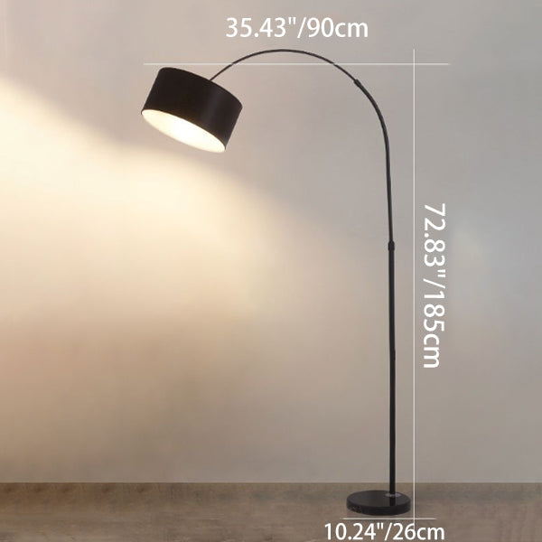 Modern Minimalist Cylindrical Iron Floor Lamp - 1-Light for Bedroom