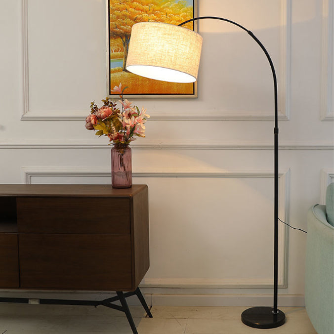 Modern Minimalist Cylindrical Iron Floor Lamp - 1-Light for Bedroom