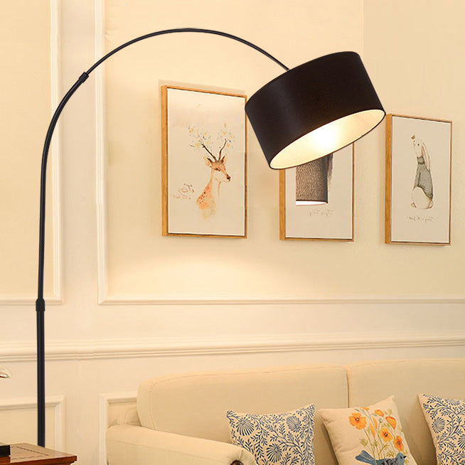 Modern Minimalist Cylindrical Iron Floor Lamp - 1-Light for Bedroom