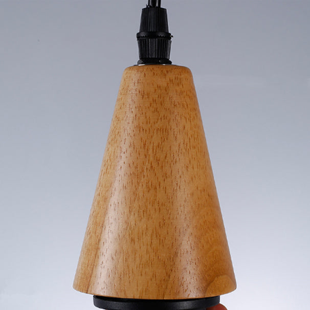 Modern Minimalist Water Drop Pendant Light - Glass & Wood 1-Light for Dining Room