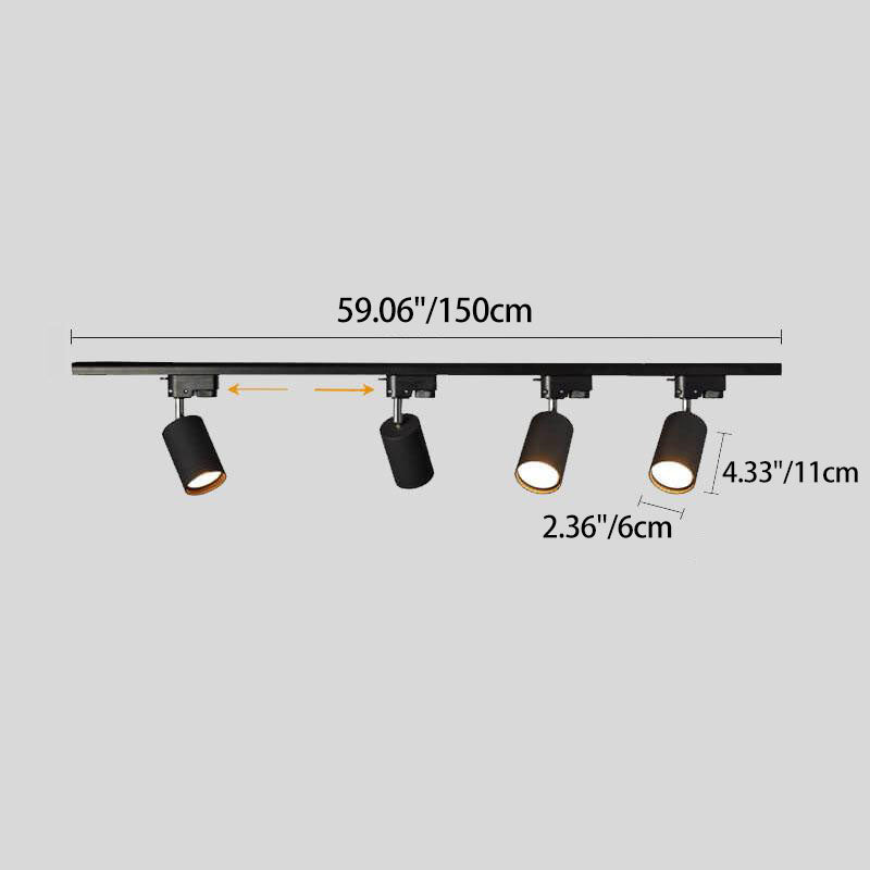 Modern Tubular Track Lighting - 3/4/5 Light LED Flush Mount Fixture