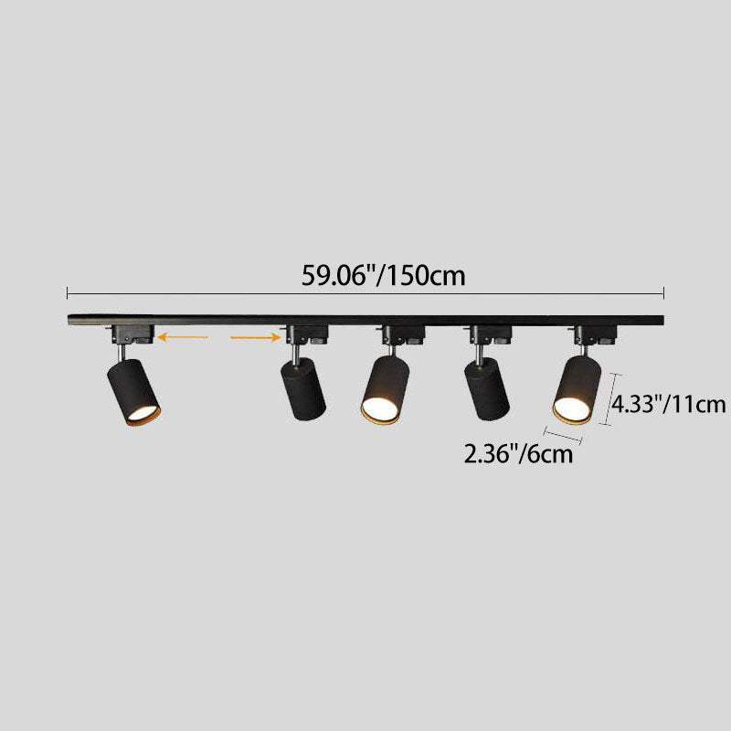 Modern Tubular Track Lighting - 3/4/5 Light LED Flush Mount Fixture