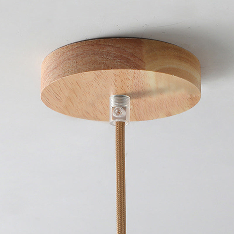 Traditional Japanese Wood & Glass Oval Island Chandelier for Dining Room & Living Room