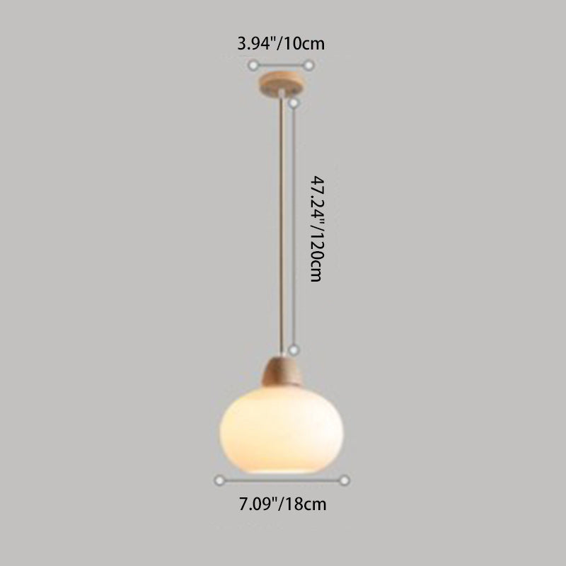 Traditional Japanese Wood & Glass Oval Island Chandelier for Dining Room & Living Room