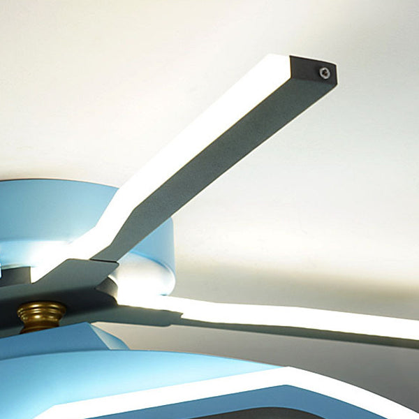 Modern Creative Iron Acrylic Helicopter LED Semi-Flush Mount Ceiling Light for Kids' Bedroom, Unique Children's Room Lighting, Aircraft Theme Decor, Fun Aviation Design, Stylish Kids Ceiling Fixture, Energy-Efficient LED Lamp, Adjustable Brightness, Playf