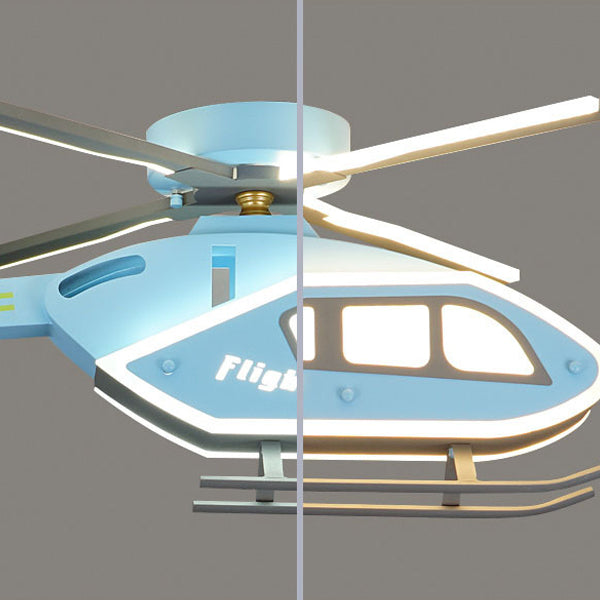 Modern Creative Iron Acrylic Helicopter LED Semi-Flush Mount Ceiling Light for Kids' Bedroom, Unique Children's Room Lighting, Aircraft Theme Decor, Fun Aviation Design, Stylish Kids Ceiling Fixture, Energy-Efficient LED Lamp, Adjustable Brightness, Playf