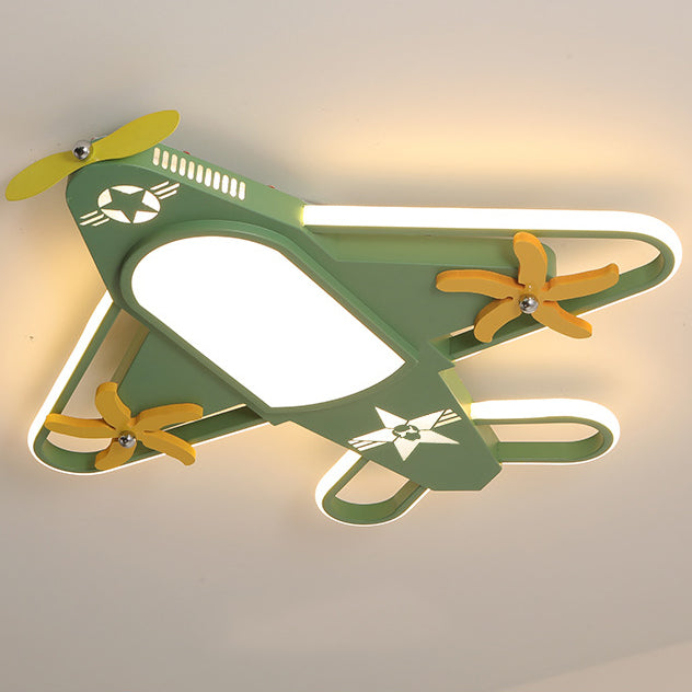 Contemporary Creative Iron Acrylic Airplane LED Flush Mount Ceiling Light Kids Bedroom Nursery Fixture, Modern Children’s Room Decor, Aviation Lighting, Airplane Theme Illumination, Stylish Ceiling Light for Boys and Girls Room