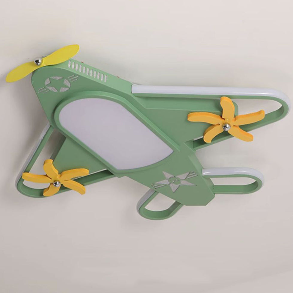 Contemporary Creative Iron Acrylic Airplane LED Flush Mount Ceiling Light Kids Bedroom Nursery Fixture, Modern Children’s Room Decor, Aviation Lighting, Airplane Theme Illumination, Stylish Ceiling Light for Boys and Girls Room