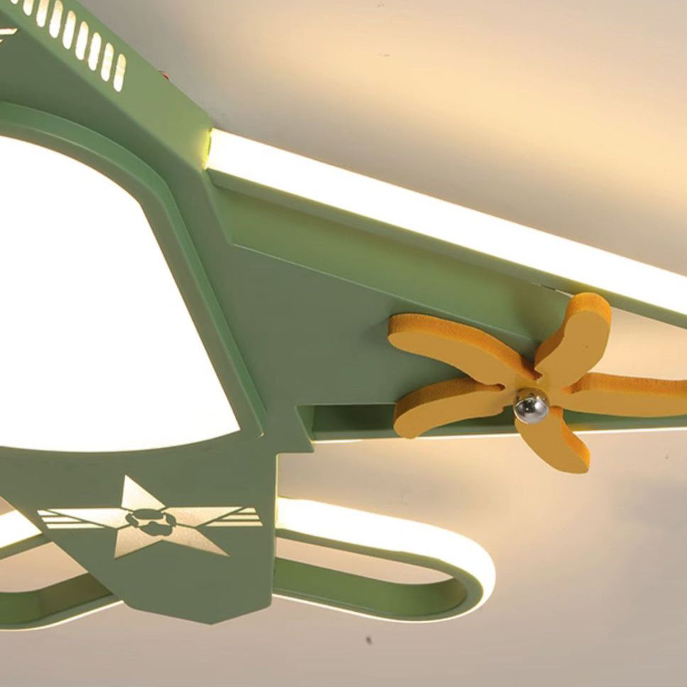 Contemporary Creative Iron Acrylic Airplane LED Flush Mount Ceiling Light Kids Bedroom Nursery Fixture, Modern Children’s Room Decor, Aviation Lighting, Airplane Theme Illumination, Stylish Ceiling Light for Boys and Girls Room