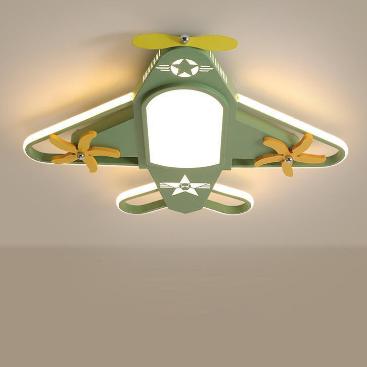 Contemporary Creative Iron Acrylic Airplane LED Flush Mount Ceiling Light Kids Bedroom Nursery Fixture, Modern Children’s Room Decor, Aviation Lighting, Airplane Theme Illumination, Stylish Ceiling Light for Boys and Girls Room