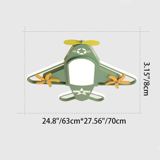 Contemporary Creative Iron Acrylic Airplane LED Flush Mount Ceiling Light Kids Bedroom Nursery Fixture, Modern Children’s Room Decor, Aviation Lighting, Airplane Theme Illumination, Stylish Ceiling Light for Boys and Girls Room