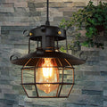 Contemporary Industrial Iron Cage Pendant Light - 1-Light Fixture for Living Room