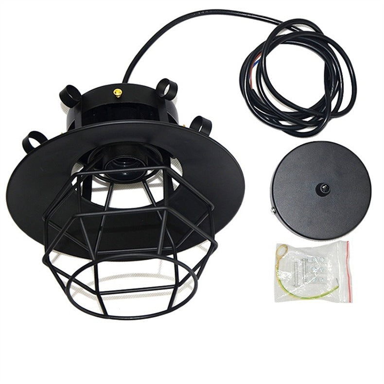 Contemporary Industrial Iron Cage Pendant Light - 1-Light Fixture for Living Room