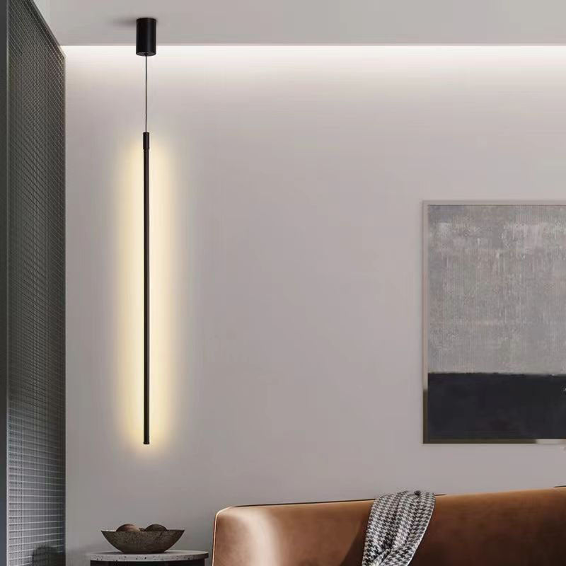 Modern Minimalist Aluminum Silicone Cylinder LED Pendant Light for Bedroom - Sleek Design, Energy Efficient, Adjustable Height, Stylish Lighting Solution