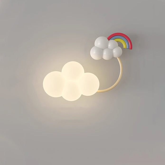Contemporary Cloud-Shaped LED Wall Sconce Lamp for Bedroom - Modern Iron & Plastic Design, Decorative Lighting Fixture, Cozy Atmosphere, Unique Wall Light, Ideal for Kids' Room, Nursery, Living Room, Home Decor, Energy-Efficient Illumination, Stylish Bedr