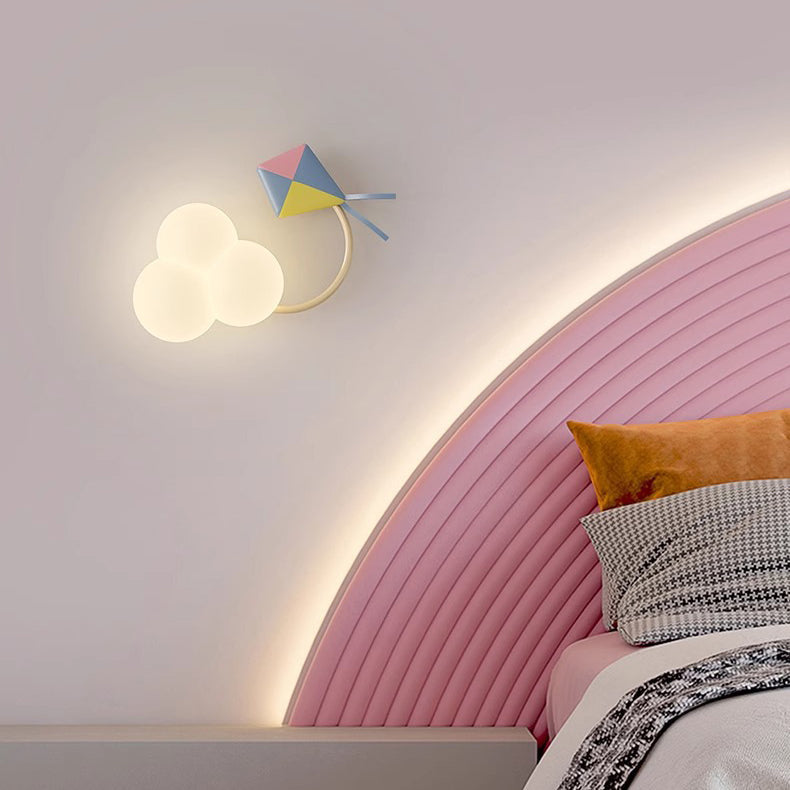 Contemporary Cloud-Shaped LED Wall Sconce Lamp for Bedroom - Modern Iron & Plastic Design, Decorative Lighting Fixture, Cozy Atmosphere, Unique Wall Light, Ideal for Kids' Room, Nursery, Living Room, Home Decor, Energy-Efficient Illumination, Stylish Bedr