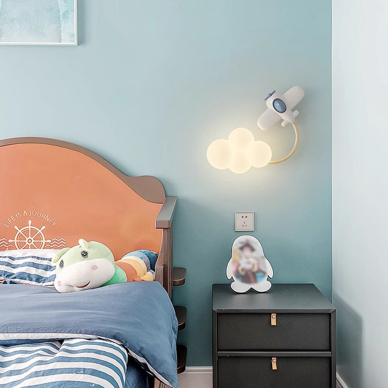 Contemporary Cloud-Shaped LED Wall Sconce Lamp for Bedroom - Modern Iron & Plastic Design, Decorative Lighting Fixture, Cozy Atmosphere, Unique Wall Light, Ideal for Kids' Room, Nursery, Living Room, Home Decor, Energy-Efficient Illumination, Stylish Bedr