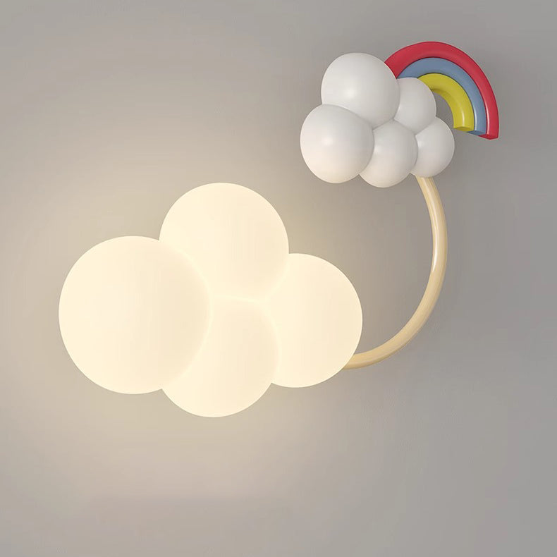 Contemporary Cloud-Shaped LED Wall Sconce Lamp for Bedroom - Modern Iron & Plastic Design, Decorative Lighting Fixture, Cozy Atmosphere, Unique Wall Light, Ideal for Kids' Room, Nursery, Living Room, Home Decor, Energy-Efficient Illumination, Stylish Bedr
