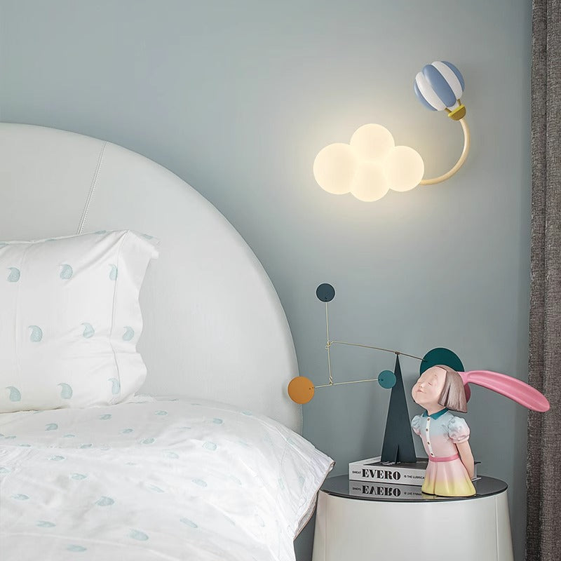 Contemporary Cloud-Shaped LED Wall Sconce Lamp for Bedroom - Modern Iron & Plastic Design, Decorative Lighting Fixture, Cozy Atmosphere, Unique Wall Light, Ideal for Kids' Room, Nursery, Living Room, Home Decor, Energy-Efficient Illumination, Stylish Bedr