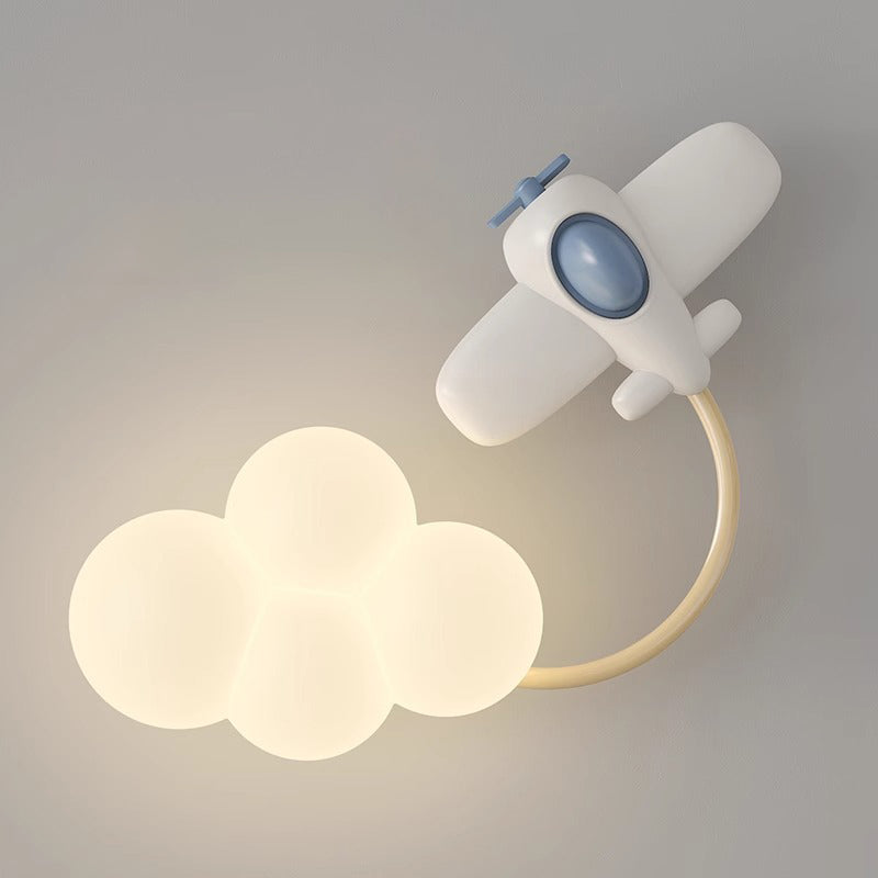 Contemporary Cloud-Shaped LED Wall Sconce Lamp for Bedroom - Modern Iron & Plastic Design, Decorative Lighting Fixture, Cozy Atmosphere, Unique Wall Light, Ideal for Kids' Room, Nursery, Living Room, Home Decor, Energy-Efficient Illumination, Stylish Bedr