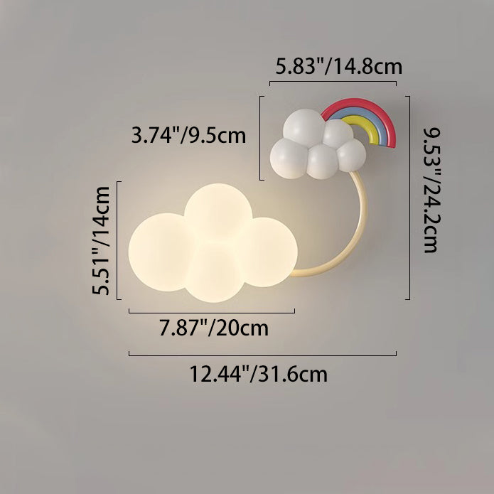 Contemporary Cloud-Shaped LED Wall Sconce Lamp for Bedroom - Modern Iron & Plastic Design, Decorative Lighting Fixture, Cozy Atmosphere, Unique Wall Light, Ideal for Kids' Room, Nursery, Living Room, Home Decor, Energy-Efficient Illumination, Stylish Bedr