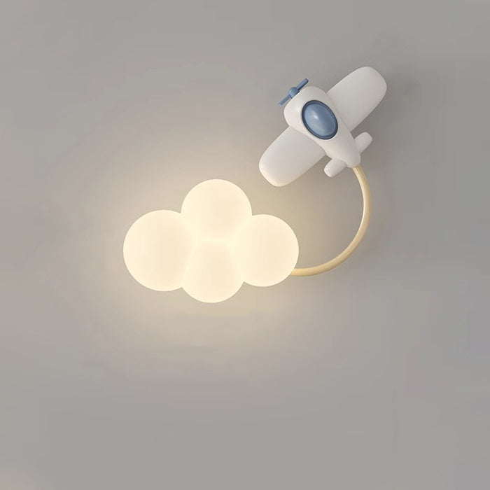 Contemporary Cloud-Shaped LED Wall Sconce Lamp for Bedroom - Modern Iron & Plastic Design, Decorative Lighting Fixture, Cozy Atmosphere, Unique Wall Light, Ideal for Kids' Room, Nursery, Living Room, Home Decor, Energy-Efficient Illumination, Stylish Bedr