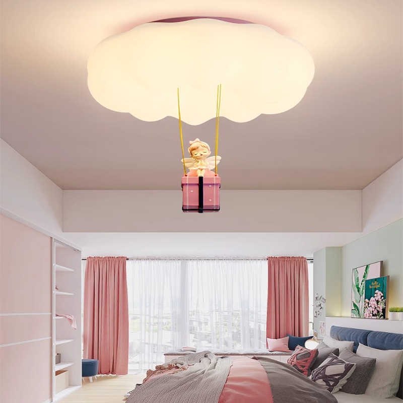 Contemporary Creative Iron Acrylic Resin Cloud Shape LED Flush Mount Ceiling Light for Girl's Bedroom Modern Ceiling Fixture Unique Design Kids Room Lighting Cute Cloud Lamp Bright Ceiling Decor Childrens Light Fixture Dreamy Bedroom Illumination Stylish