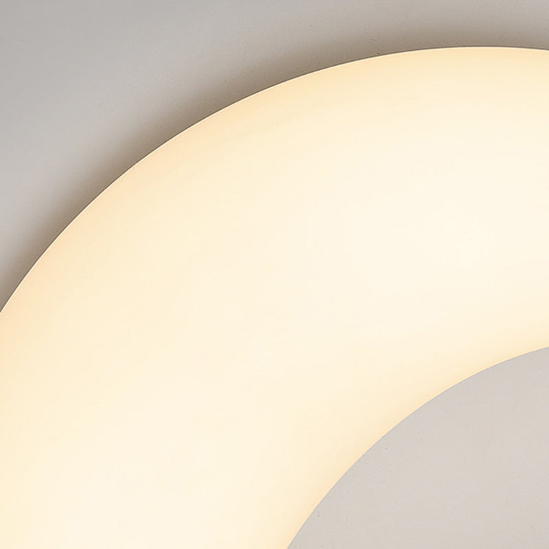 Modern Minimalist Iron Acrylic Moon LED Wall Sconce Lamp Kids Bedroom Night Light Lighting Decor Nursery Accent Fixture Space Galaxy Design