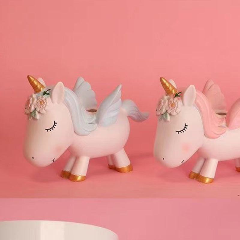 Contemporary Unicorn LED Semi-Flush Mount Ceiling Light for Bedroom, Resin and Acrylic Design, Round Wood Accent, Stylish Kids Room Lighting, Modern Home Decor, Unique Night Light Fixture, Dimmable Ceiling Lamp, Decorative Illumination, Childrens Bedroom
