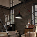 Contemporary Industrial Iron Dome Fishing Rod Floor Lamp - 1-Light for Living Room