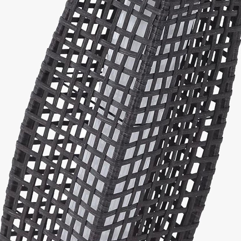 Modern Art Deco Solar Column Lamp - Faux Rattan LED Garden Lamp