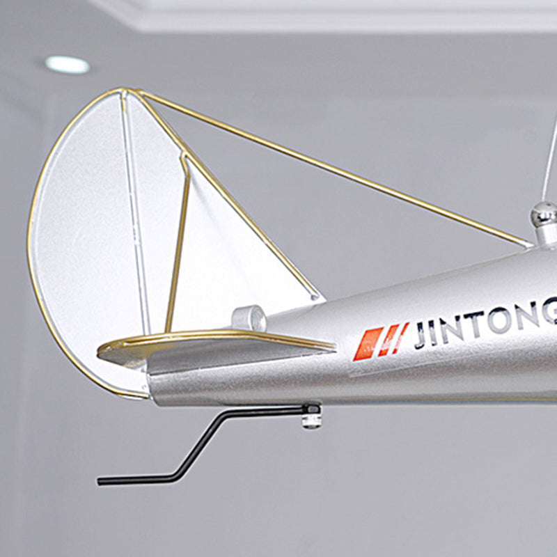 Contemporary Creative Kid Iron Resin Acrylic Airplane LED Chandelier for Bedroom Decor, Boys Room Lighting, Unique Ceiling Light Fixture, Aviation Theme Pendant Light, Modern Children's Room Decor, Fun Airplane Night Light, Stylish Playroom Illumination,