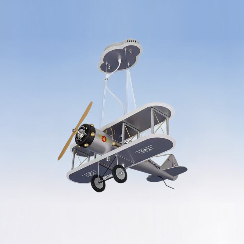 Contemporary Creative Kid Iron Resin Acrylic Airplane LED Chandelier for Bedroom Decor, Boys Room Lighting, Unique Ceiling Light Fixture, Aviation Theme Pendant Light, Modern Children's Room Decor, Fun Airplane Night Light, Stylish Playroom Illumination,