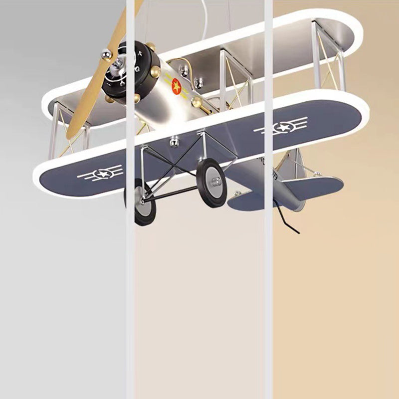 Contemporary Creative Kid Iron Resin Acrylic Airplane LED Chandelier for Bedroom Decor, Boys Room Lighting, Unique Ceiling Light Fixture, Aviation Theme Pendant Light, Modern Children's Room Decor, Fun Airplane Night Light, Stylish Playroom Illumination,