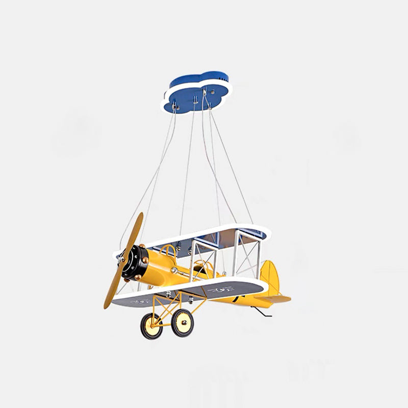 Contemporary Creative Kid Iron Resin Acrylic Airplane LED Chandelier for Bedroom Decor, Boys Room Lighting, Unique Ceiling Light Fixture, Aviation Theme Pendant Light, Modern Children's Room Decor, Fun Airplane Night Light, Stylish Playroom Illumination,