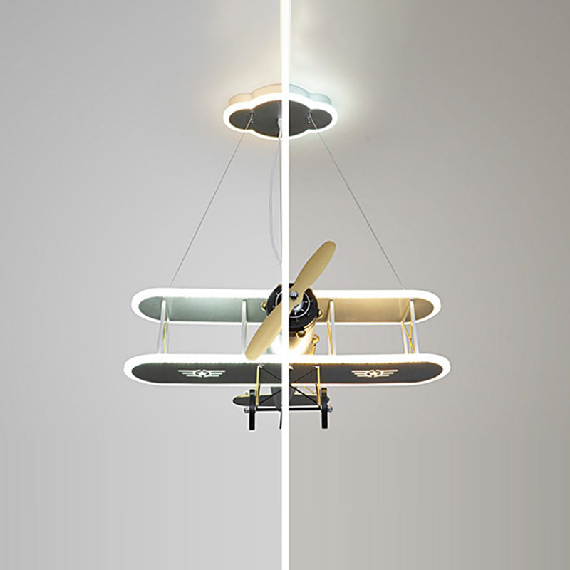 Contemporary Creative Kid Iron Resin Acrylic Airplane LED Chandelier for Bedroom Decor, Boys Room Lighting, Unique Ceiling Light Fixture, Aviation Theme Pendant Light, Modern Children's Room Decor, Fun Airplane Night Light, Stylish Playroom Illumination,