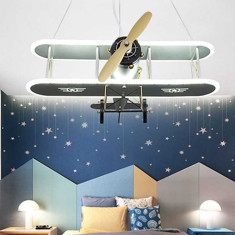 Contemporary Creative Kid Iron Resin Acrylic Airplane LED Chandelier for Bedroom Decor, Boys Room Lighting, Unique Ceiling Light Fixture, Aviation Theme Pendant Light, Modern Children's Room Decor, Fun Airplane Night Light, Stylish Playroom Illumination,