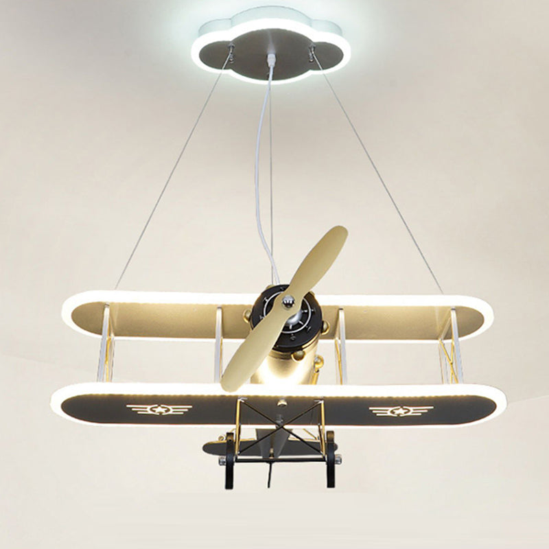 Contemporary Creative Kid Iron Resin Acrylic Airplane LED Chandelier for Bedroom Decor, Boys Room Lighting, Unique Ceiling Light Fixture, Aviation Theme Pendant Light, Modern Children's Room Decor, Fun Airplane Night Light, Stylish Playroom Illumination,