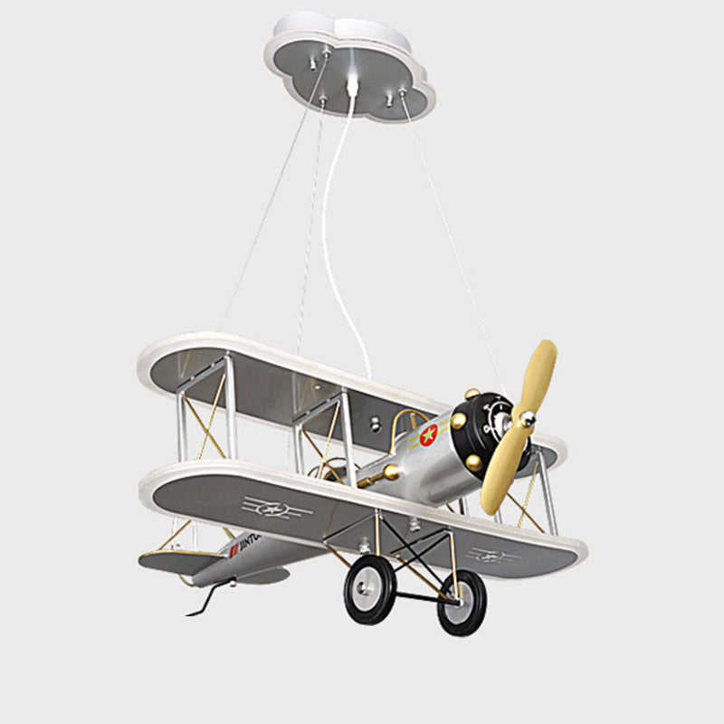 Contemporary Creative Kid Iron Resin Acrylic Airplane LED Chandelier for Bedroom Decor, Boys Room Lighting, Unique Ceiling Light Fixture, Aviation Theme Pendant Light, Modern Children's Room Decor, Fun Airplane Night Light, Stylish Playroom Illumination,