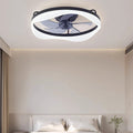 Modern Minimalist Iron Aluminum Round LED Flush Mount Ceiling Fan Light for Bedroom Living Room