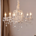 Traditional French Crystal Chandelier with Arched Candle Shape & Tassels - 6/8/10/12 Lights for Bedroom & Living Room