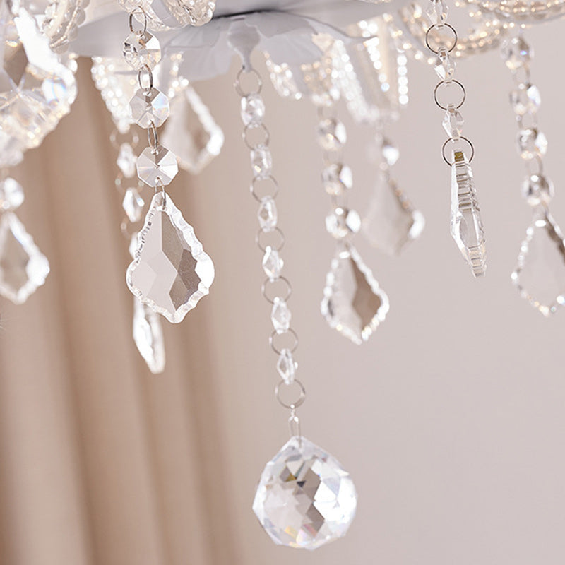 Traditional French Crystal Chandelier with Arched Candle Shape & Tassels - 6/8/10/12 Lights for Bedroom & Living Room