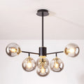 Contemporary Nordic Iron Glass Round Chandelier - 6/8/10-Light for Bedroom & Living Room