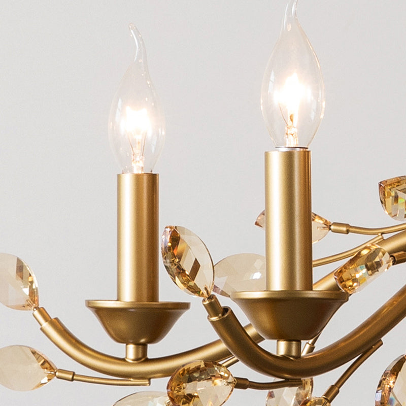 Traditional French Iron & Crystal Branch Chandelier - 6/9/12 Light Options for Living Room & Bedroom Decor